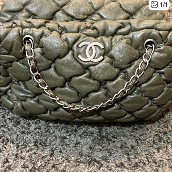 Chanel Quilted Olive Shoulder Bag - Picture 1 of 1